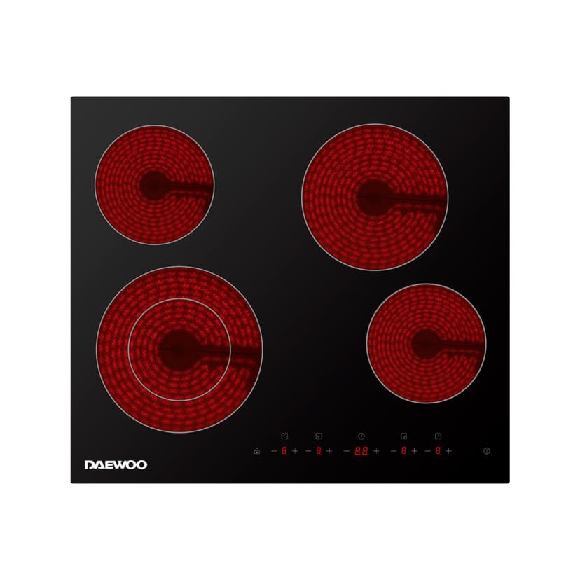 Tope de Cocina Eléctrico de 60 Cm con 4 Hornillas Daewoo