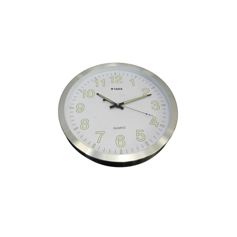 Reloj de Pared Redondo Color Blanco Plata