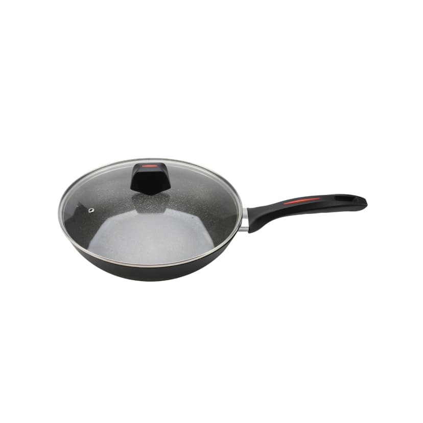 Sartén Tipo Wok Con Tapa Color Negro 32 Cm Bremen