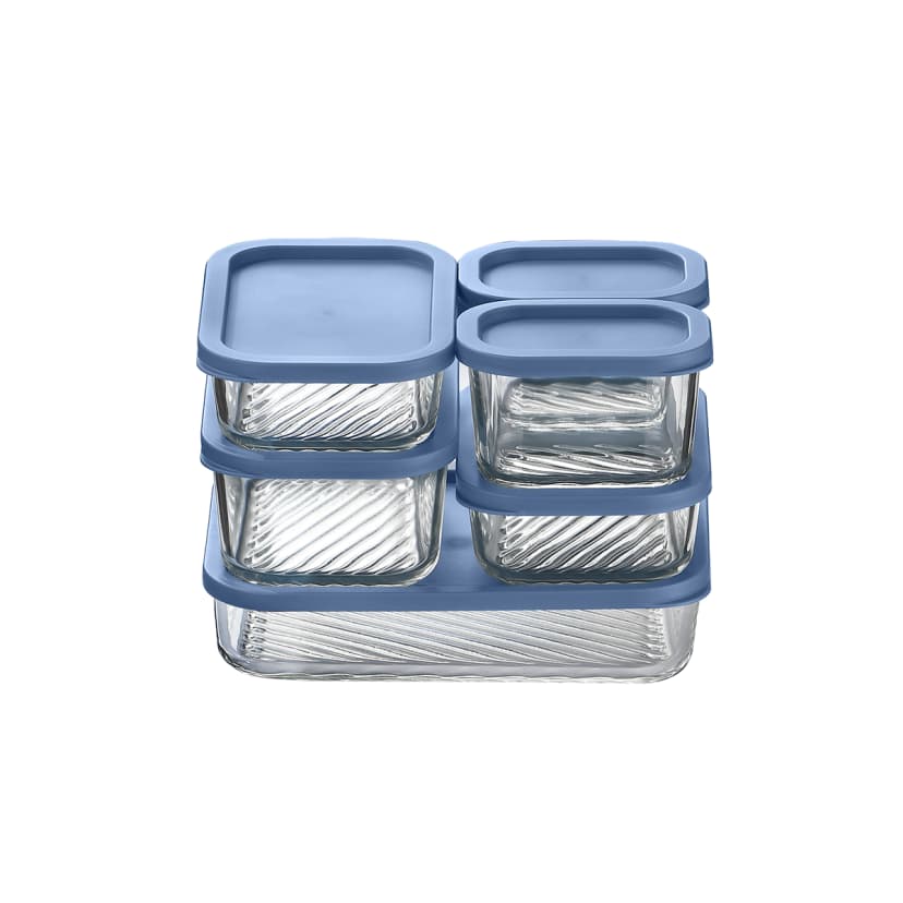 Juego de Recipientes de Vidrio con Tapa Hermética 6 Piezas Bremen